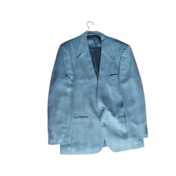 VINTAGE Gray Wool Blend Suit Jacket Blazer Men Fits Large XL - Picture 1 of 10